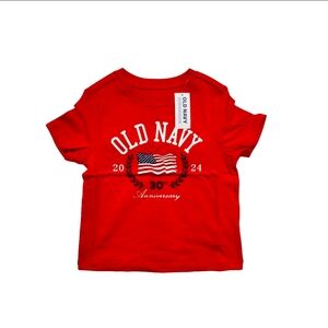 Old Navy Tshirt American Flag 20th Anniversary Red Toddler Tee